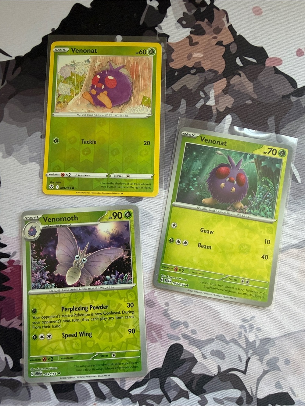 Venonat & Venomoth Pokémon Evolution Card Lot 🦋 | Reverse Holo 3 Cards ✨5/$25✨